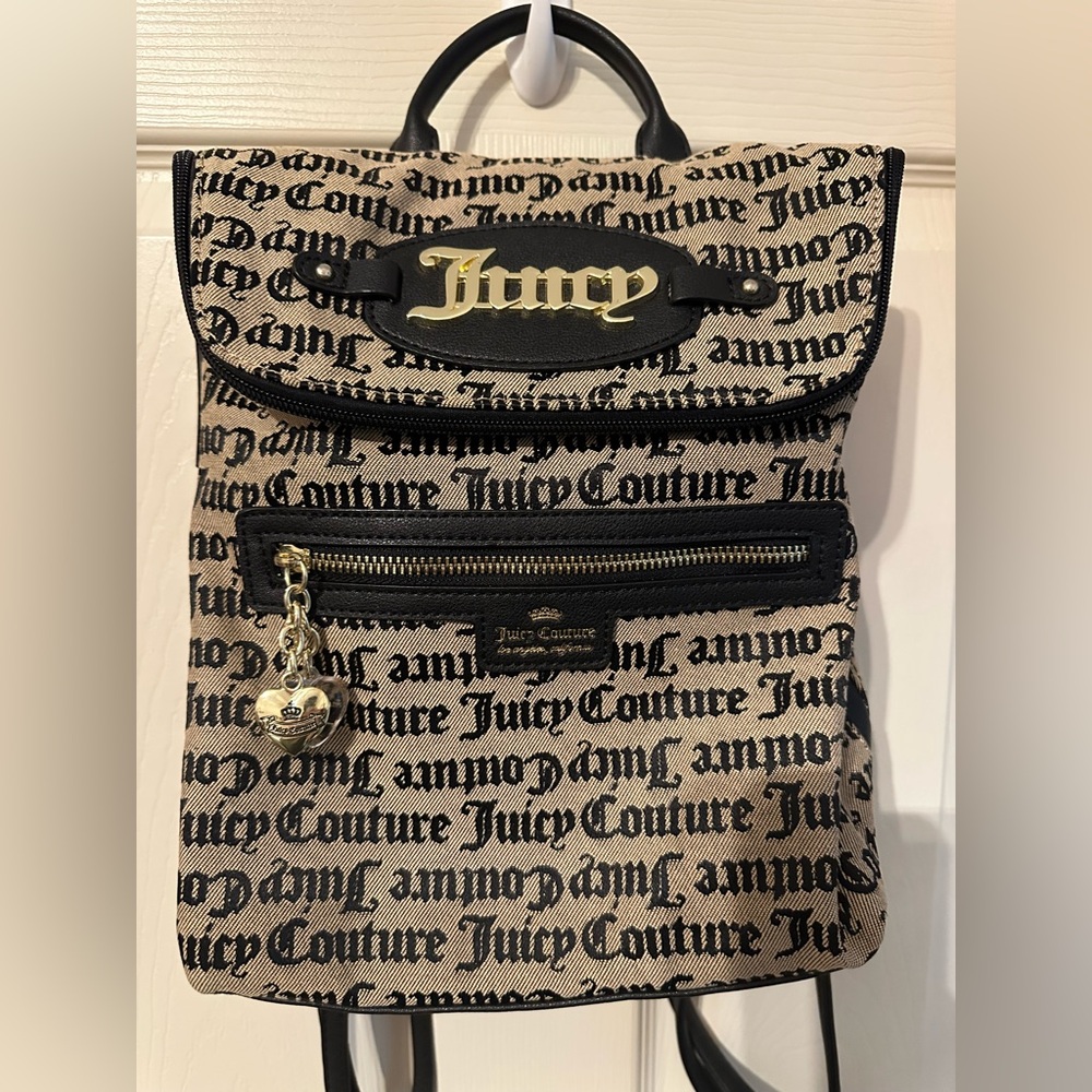 Juicy Couture Black and Tan Backpack